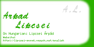 arpad lipcsei business card