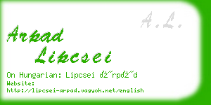 arpad lipcsei business card